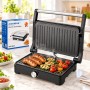 Электрогриль 1500 Вт, minMAX MG-8820, Серебристый / Контактный гриль / Гриль с антипригарным покрытием / Гриль для шаурмы