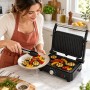 Электрогриль 1500 Вт, minMAX MG-8820, Серебристый / Контактный гриль / Гриль с антипригарным покрытием / Гриль для шаурмы