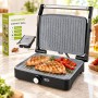 Электрогриль 1800 Вт, minMAX MG-W219A, Серебристый / Гриль с антипригарным покрытием / Гриль для шаурмы / Контактный гриль
