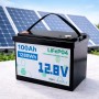 Аккумулятор LiFePO4 12V 100Ah 1280Wh для солнечных панелей и ИБП, Черный / Литиевый аккумулятор / Батарея LiFePO4 12 вольт 100А