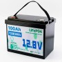 Аккумулятор LiFePO4 12V 100Ah 1280Wh для солнечных панелей и ИБП, Черный / Литиевый аккумулятор / Батарея LiFePO4 12 вольт 100А