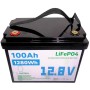 Аккумулятор LiFePO4 12V 100Ah 1280Wh для солнечных панелей и ИБП, Черный / Литиевый аккумулятор / Батарея LiFePO4 12 вольт 100А