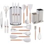 Набір силіконового кухонного приладдя 19 предметів Kitchen Set Кухонний набір із достойкою