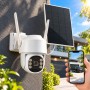 Wi-Fi камера видеонаблюдения с солнечной панелью, PTZ, 822X, Белый / Вайфай камера / Видеокамера для дома / Камера наблюдения