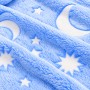 Плед світний у темряві HMD Magic Luminous 150×180 см зі зірками, м'який плюшевий флісовий плед із мікрофібри, блакитний