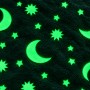 Плед світний у темряві HMD Magic Luminous 150×180 см зі зірками, м'який плюшевий флісовий плед із мікрофібри, блакитний