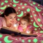 Плед із зірками, що світяться в темряві HMD Magic Luminous 120×150 см, рожевий