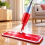 Швабра-пульверизатор SprayMop для ламінату та плитки з мікрофіброю і баком 350 мл, червона