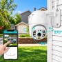 Вулична поворотна IP-камера відеоспостереження 4 МП Wi-Fi V380 Pro з нічним баченням до 30 м, датчиком руху, захистом IP66