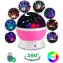 Нічник проектор зоряного неба XL-616 10х10см з USB, Star Master, Рожевий / Нічник Зоряне небо у формі кулі