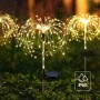 Ліхтар садовий "Феєрверк" від сонячної панелі, 1шт, 120LED, ShowTime, Теплий білий D6039 / Вуличний газонний LED світильник