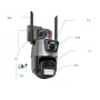 Вулична охоронна поворотна камера WI-FI камера V380-V21 8MP сирена