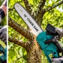 Акумуляторна ланцюгова пила Electric SAW 40-8 48 В із шиною 16 дюймів, двома акумуляторами та двома зарядними пристроями