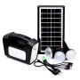 Багатофункціональний LED ліхтар GDLite GD-3 із сонячною панеллю, функцією повербанк, 3 лампочки