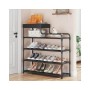 Стелаж для взуття Shoe rack BLACK Полиця для взуття-08-02, Метал, 60х18.5х78.5 см