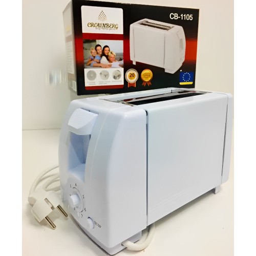 Тостер CROWNBERG CB1105 220V 750W Білий