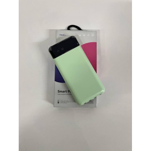Повербанк с четким дисплеем и встроенными кабелям KT T51X 10000mAh Бирюзовый