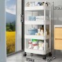 Етажерка мобільна чотириярусна універсальна пластикова біла RD-1735