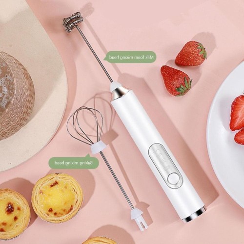 Міксер капучинатор Електричний, портативний, бездротовий 3 швидкості EGG BEATER 1-50 Білий