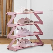 Полиця-стійка-органайзер для взуття на 4 полиці Shoe Rack Amazin рожева