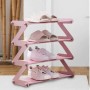Полиця-стійка-органайзер для взуття на 4 полиці Shoe Rack Amazin рожева