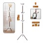 Вішалка стійка підлогова для одягу Coat Rack, металева на 9 гачків у три яруси розбірна на тринозі
