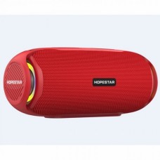 Портативная акустическая стерео колонка Hopestar H48 (Bluetooth, MP3, FM, AUX, Mic, LED) Красная