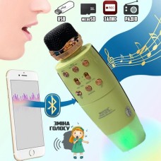 Караоке микрофон + беспроводная портативная колонка 2 в 1 Bluetooth Wster WS-2011 Салатовый